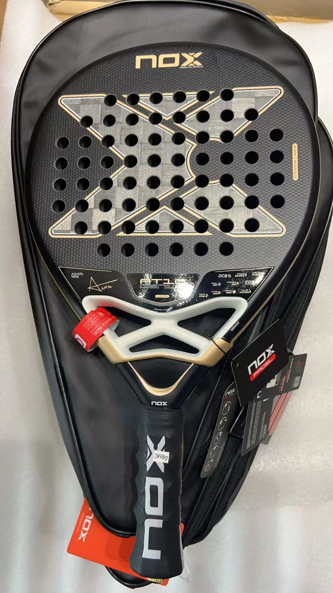 NOX Professional Padel Tennis Racket Carbon Fibre Composite Diamond Shaped EVA Laminated Foam Fengdong 3D SPIN Sports Racquet