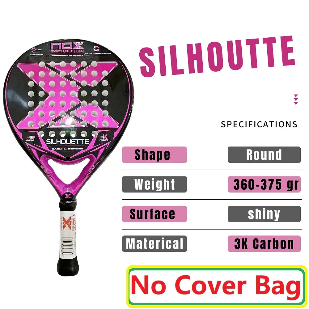 NOX Professional Padel Tennis Racket Carbon Fibre Composite Diamond Shaped EVA Laminated Foam Fengdong 3D SPIN Sports Racquet