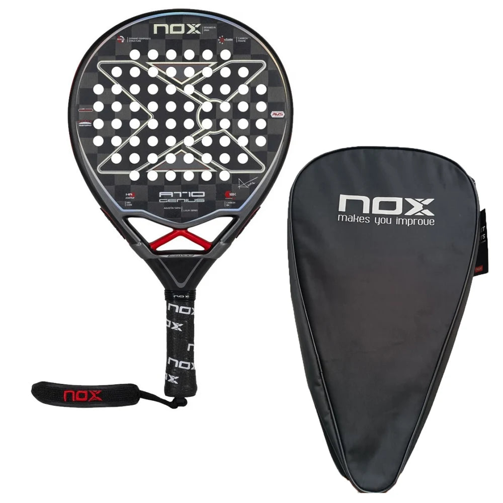 NOX Professional Padel Tennis Racket Carbon Fibre Composite Diamond Shaped EVA Laminated Foam Fengdong 3D SPIN Sports Racquet
