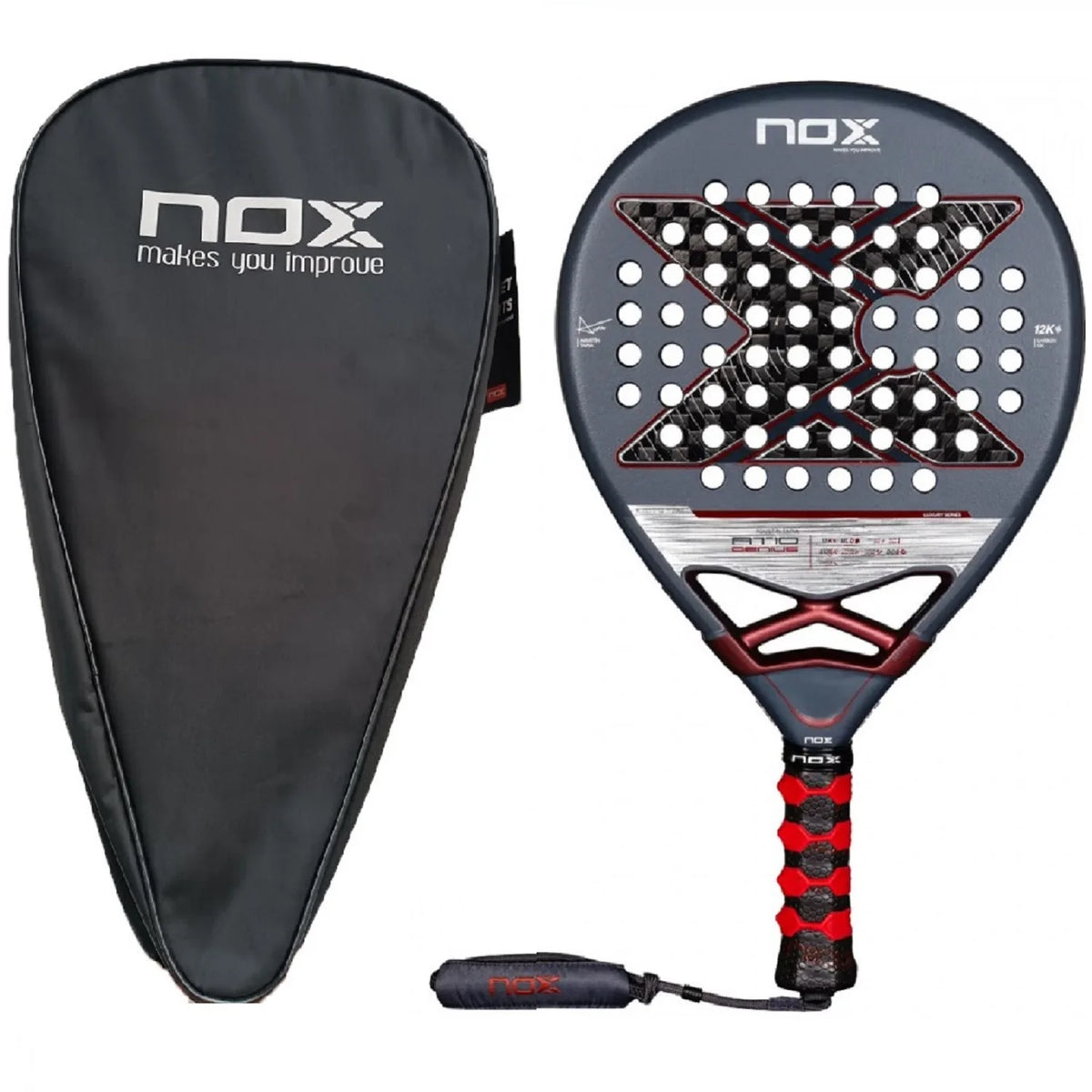 NOX Professional Padel Tennis Racket Carbon Fibre Composite Diamond Shaped EVA Laminated Foam Fengdong 3D SPIN Sports Racquet