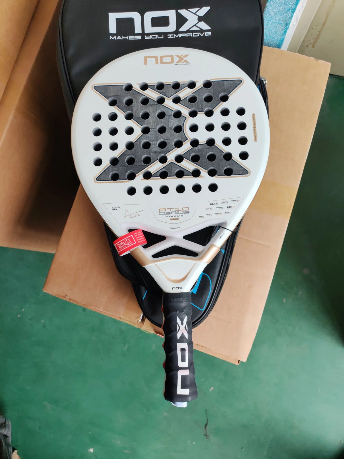 NOX Professional Padel Tennis Racket Carbon Fibre Composite Diamond Shaped EVA Laminated Foam Fengdong 3D SPIN Sports Racquet