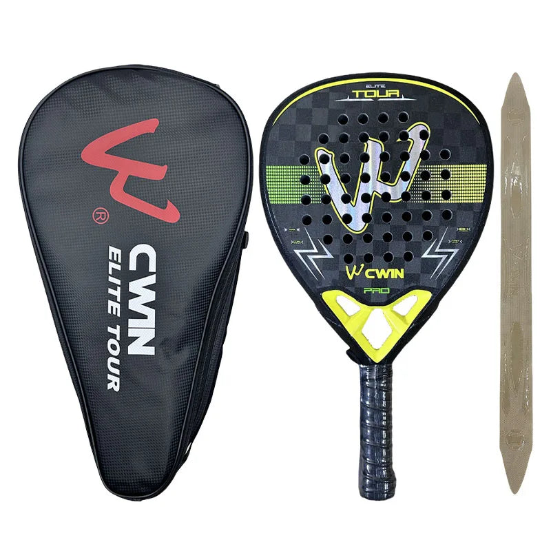 Pala CAMEWIN Elite Tour 18K jaune posée à côté de sa housse