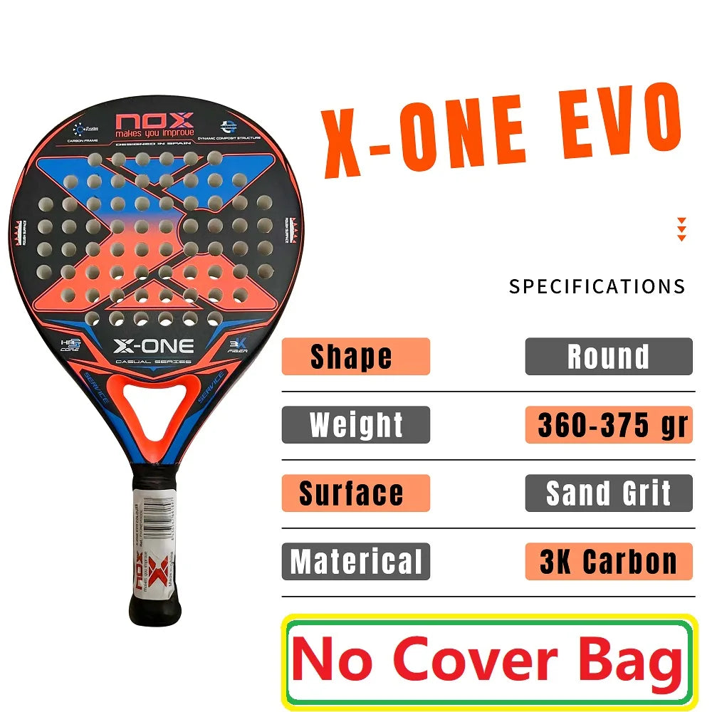 NOX Professional Padel Tennis Racket Carbon Fibre Composite Diamond Shaped EVA Laminated Foam Fengdong 3D SPIN Sports Racquet